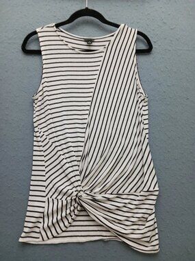 Ann Taylor Women's Camisole Vest, Multi-colored Striped Rayon Blend Sleeveless D